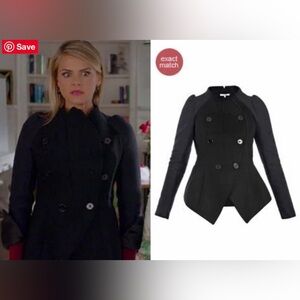 RARE Carven Two Toned Double-Breasted Pea Coat Women’s Sz 38 Vintage